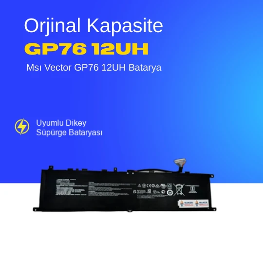 Msı Vector GP76 12UH Batarya Pil – Yüksek Performanslı, Uzun Ömürlü, Orijinal Uyumlu Güç Kaynağı ürün görseli 1