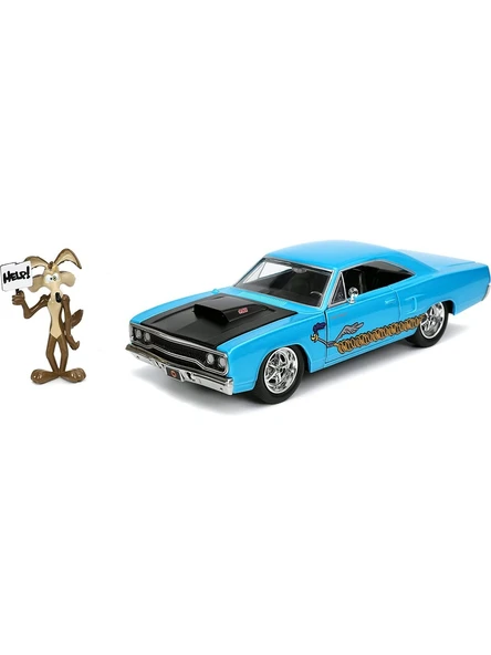 Jada Oyuncak Looney Tunes Roadrunner Plymouth 1970 1:24 Ölçek Araba ve Figür 7 Cm ürün görseli 1