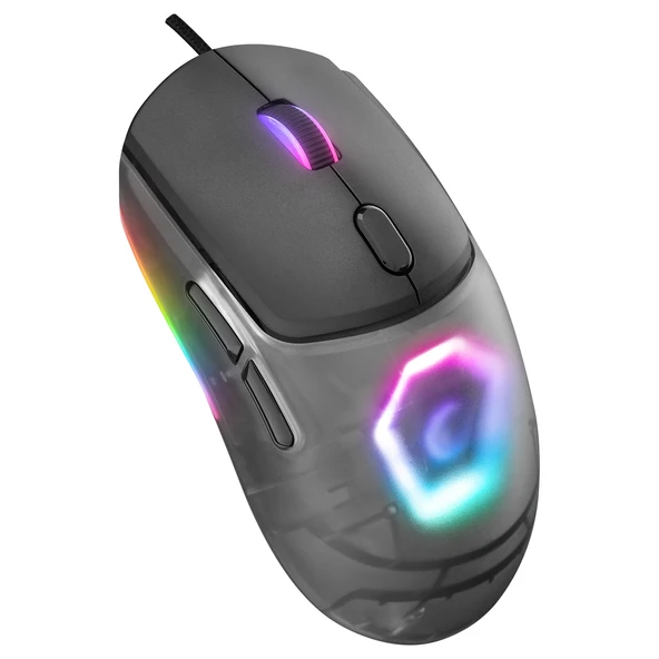 Rampage Hyalo M1 Siyah Değiştirilebilir 3 Kapaklı Rgb 12000 Dpi Gaming Oyuncu Mouse ürün görseli 1
