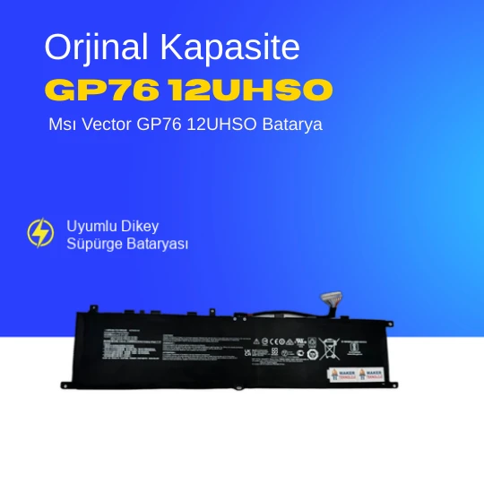 Msı Vector GP76 12UHSO Batarya Pil – Yüksek Performanslı, Uzun Ömürlü, Orijinal Uyumlu Güç Kaynağı ürün görseli 1