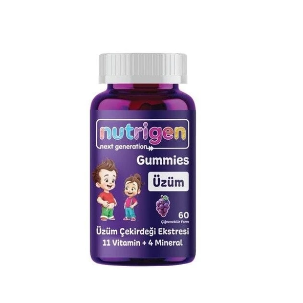 Nutrigen GUMMIES Üzüm 11 Vitamin 4 Mineral 60lı ürün görseli 1