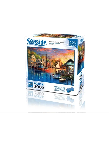 Ks Games Puzzle 3000 Parça American Harbour Sunset 23023 ürün görseli 1