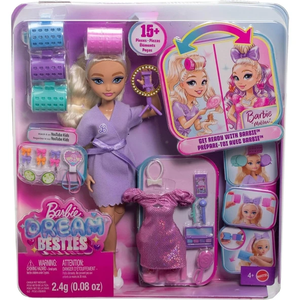 Barbie Oyuncak Dream Besties Barbie Malibu Bebek ve Akseusarları JGG38 ürün görseli 1