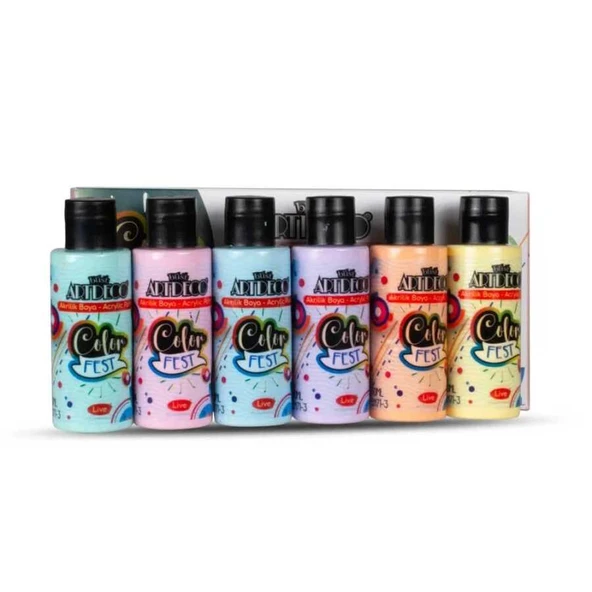 Artdeco Akrilik Boya Seti Colorfest 6X50 Ml Pastel Renkler Y-C70F-As2 ürün görseli 1