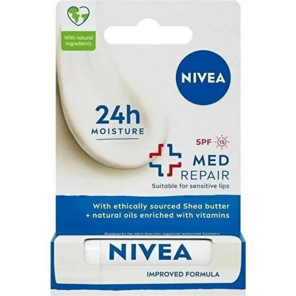 Nivea Lip Med Repair SPF 15 Dudak Bakım Kremi 4,8gr ürün görseli 1