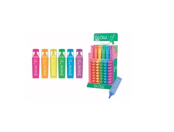 Gıpta Fosforlu Kalem (İşaret Kalemi) Neon Karışık Renkler f1577 (180 Li Stand) ürün görseli 1