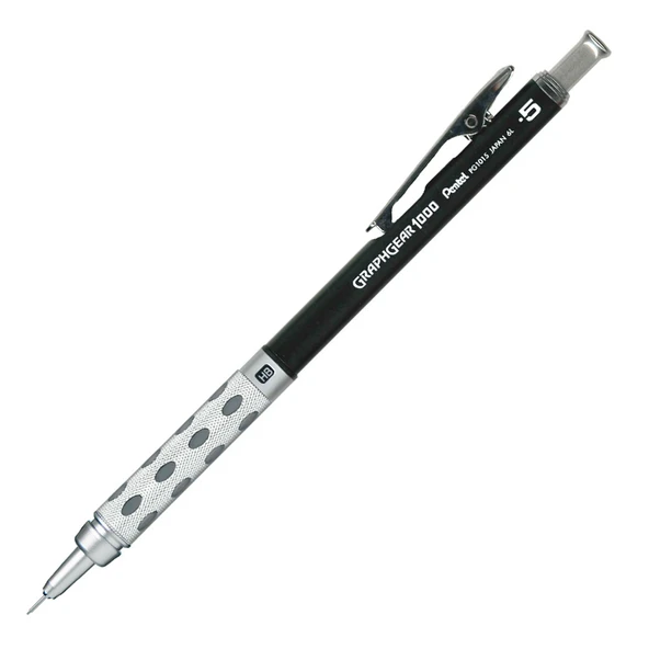 Pentel 0.5 Metal Gövdeli Gizli Uç Teknik Çizim Ve Yazı Versatil Kalem Siyah Pg1015C-Ax ürün görseli 1