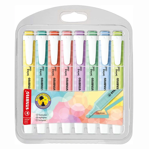 Stabilo Fosforlu Kalem Swing Cool Kalem Tipi Pastel 8 Li 275/8-08-1 ürün görseli 1