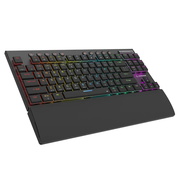 Rampage Beru Siyah 2.4G + Bt Wireless Red Switch Mekanik Gaming Oyuncu Klavye Slim Rgb ürün görseli 1