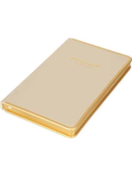 Monaco Vegan Deri Sert Kapak Not Defteri 96 Yaprak 13X21Cm Çizgili Krem ürün görseli 1