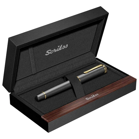 Scrikss Roller Kalem Fortune Mat Siyah Altın - Resim 3