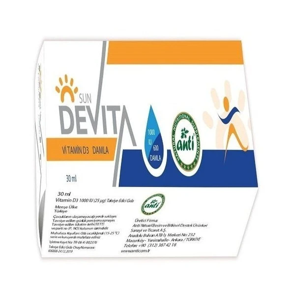 Devita D3 Damla Vitamin D 3 Damla 30ml ürün görseli 1