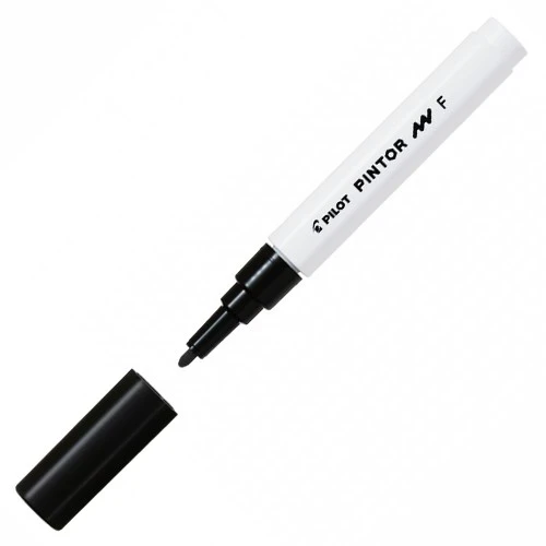 Pilot Pintor Keçeli Markör Dekor Boya Kalemi (F) Siyah Sw-Pt-F-B (6 Lı Paket) ürün görseli 1