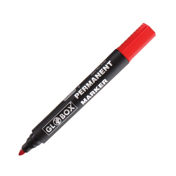Globox Markör Permanent Kalem (Koli Kalemi) Yuvarlak Uç Kırmızı 6769 (12 Li Paket) ürün görseli 1
