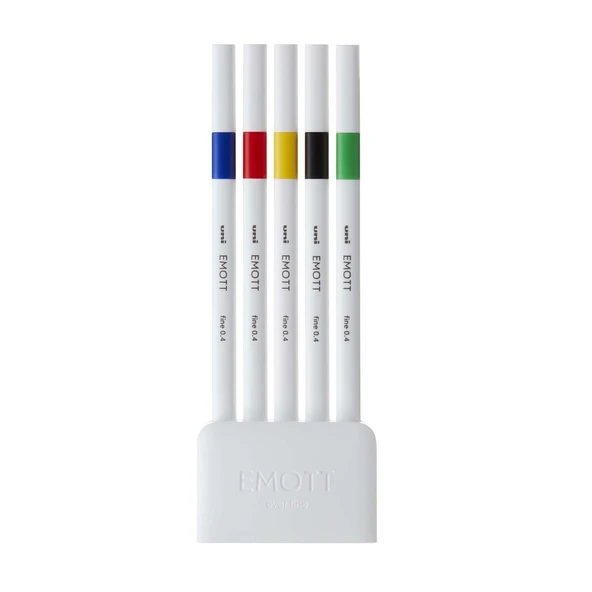 Uni-Ball Akrilik Uçlu Keçeli Kalem Emott 0.4 Mm Fine 5 Renk Canlı PEM-SY/5C.01 ürün görseli 1
