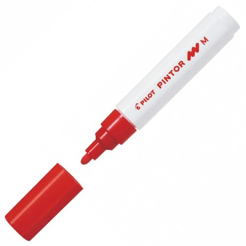 Pilot Pintor Keçeli Markör Dekor Boya Kalemi (M) Kırmızı Sw-Pt-M-R (6 Lı Paket) ürün görseli 1