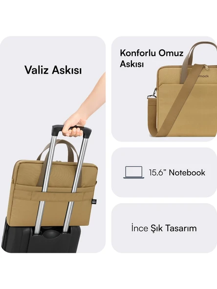 Mack Mce-1513 15,6" Nova Eco Notebook Çantası Camel - Resim 4