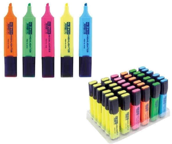 Globox Fosforlu Kalem Pastel Renkler Karışık 3233 (36 Lı Stand) ürün görseli 1