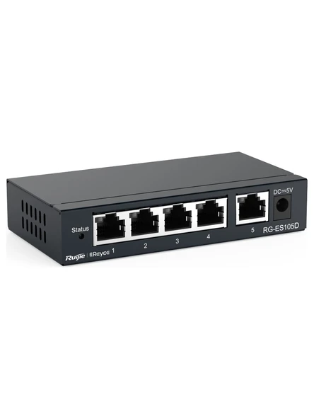 Ruijie-Reyee Rg-Es105D 5-Port 10-100 Mbps Switch Metal Kasa ürün görseli 1