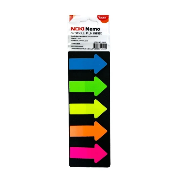 Noki İndex Ok Şekilli Film Postit Ayraç Yağışkanlı Not Kağıdı 5 Renk 25x44Mm 12052 ürün görseli 1