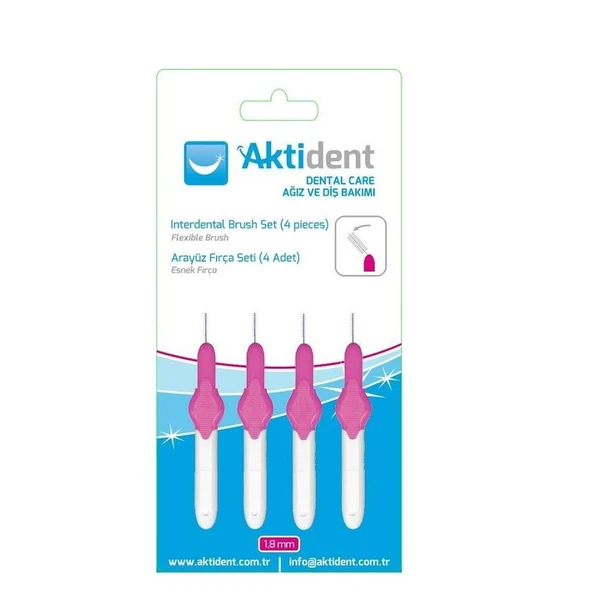 Aktident Arayüz Fırçası Pembe 1.8mm 4 Adet ürün görseli 1