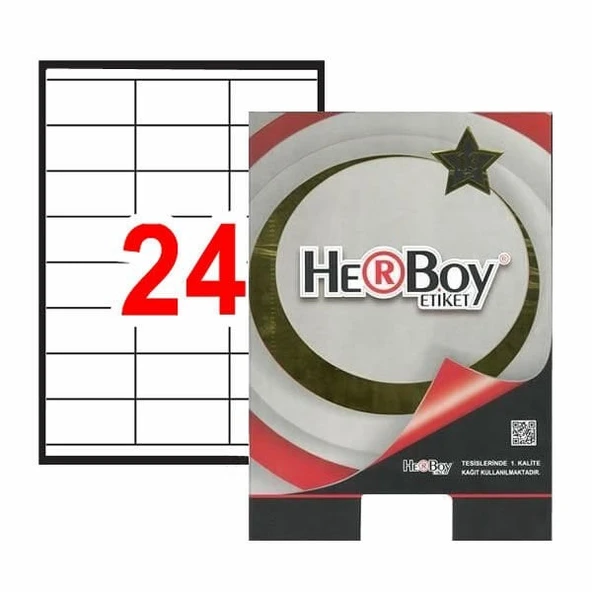 Herboy Laser Etiket 100 Yaprak 70X35 Mm Laser-Copy-İnkjet HB-1324 ürün görseli 1