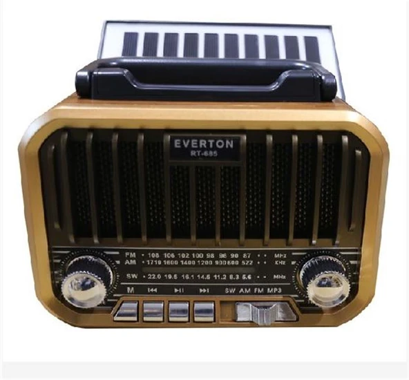 Everton Rt-685 Şarjlı Solarlı Nostaljik Radyo ( Bluetooth-Usb-Sd-Fm) ürün görseli 1