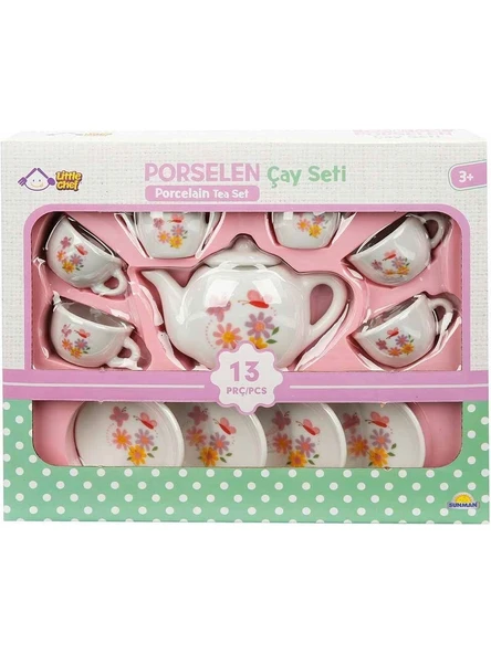 Sunman Oyuncak Porselen Çay Seti 13 Parça - Çıçek Desenli S00CH1501 ürün görseli 1