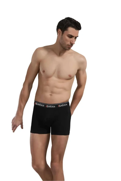 Saran Erkek Likralı Pamuklu Boxer 3103 - 12 Adet  XL Siyah ürün görseli 1