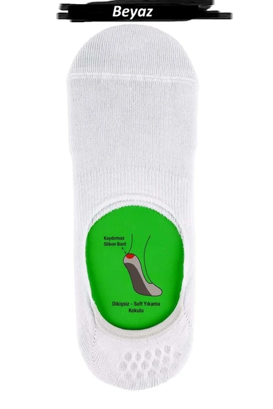 Jiber Erkek Bambu Babet Çorap 7001- 12 Adet  Beyaz 40-44 ürün görseli 1