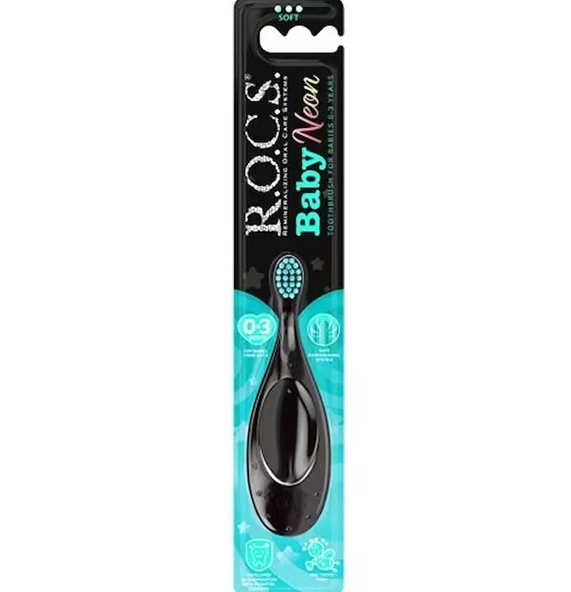 Rocs Baby Neon 0-3 Yaş Bebek Diş Fırçası - Yeşil ürün görseli 1