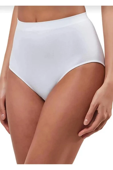 Yıldız Kadın Modal Yüksek Bel Silikonlu Likralı Toparlayıcı Külot 4200 - 12 Adet  Beyaz XL ürün görseli 1