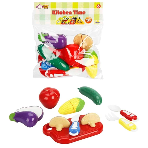Sunman Oyuncak Little Chef Kitchen Time Kesilebilir Meyve ve Sebze Seti 14 Parça S00003710 ürün görseli 1