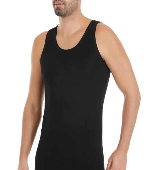 Yıldız Erkek Bambu Likralı Askılı Atlet 315/318 - 3 Adet  XL Siyah ürün görseli 1