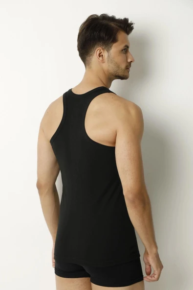 Saran Erkek  %100 Pamuk Rambo Sporcu Atlet 3010 - 6 Adet  Siyah 2XL ürün görseli 1