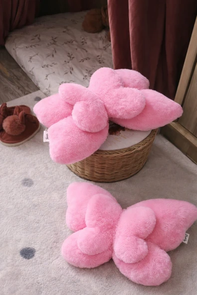 Yastıkland PEMBE KELEBEK ŞEKLİNDE PELUŞ TASARIM YASTIK ürün görseli 1