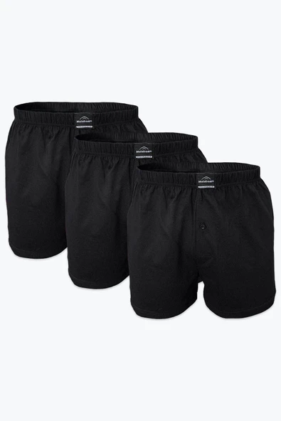 Kapbirtane Malabadi Erkek Geniş Kalıp Büyük Beden %100 Pamuk Battal Boxer 90024- 3 Adet  Siyah 6XL ürün görseli 1
