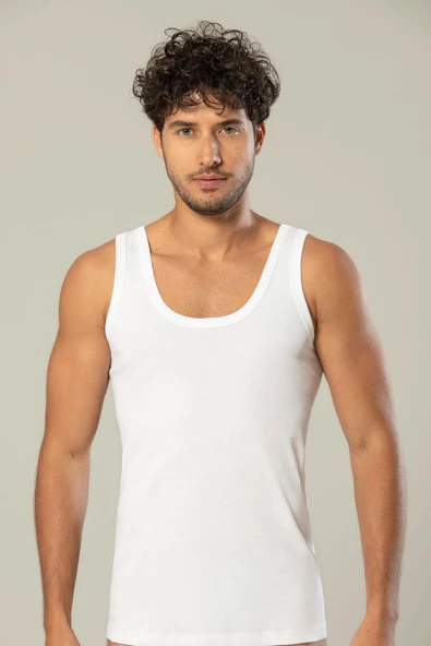 Erdem Erkek Ribana Klasik Askılı Atlet 1110 - 3 Adet  Beyaz 3XL ürün görseli 1