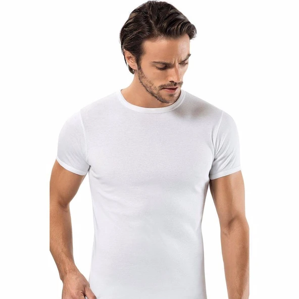 Erdem 1197 Ribana Sıfır Yaka Erkek Fanila  Beyaz XL ürün görseli 1