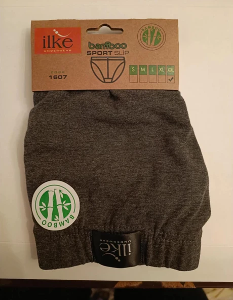 İlke Erkek Bambu Slip Külot 1607 - 3 Adet  Füme S ürün görseli 1