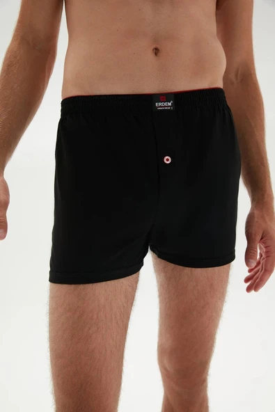 Erdem Erkek Penye Düz Renk Boxer 1400 - 3 Adet  Siyah S ürün görseli 1