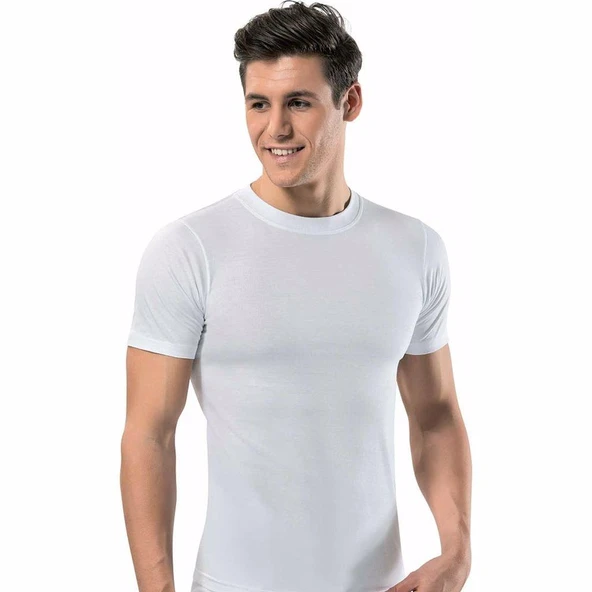 3'Lü Erdem 1165 Penye Lux Kapalı Yaka Erkek Fanila  Beyaz XL ürün görseli 1