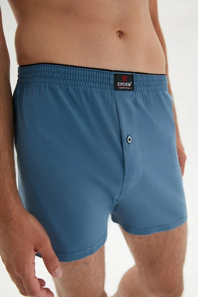 Erdem Erkek Penye Düz Renk Boxer 1400 - 3 Adet  XL İndigo ürün görseli 1