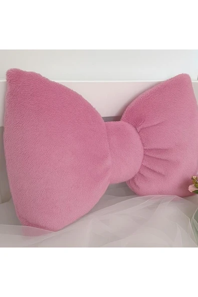 Yastıkland PEMBE PELUŞ KURDELE YASTIK BÜYÜK BOY ürün görseli 1