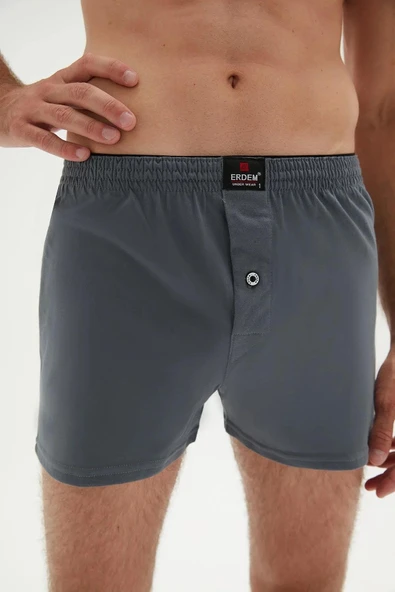 Erdem Erkek Penye Düz Renk Boxer 1400 - 6 Adet  Füme S ürün görseli 1