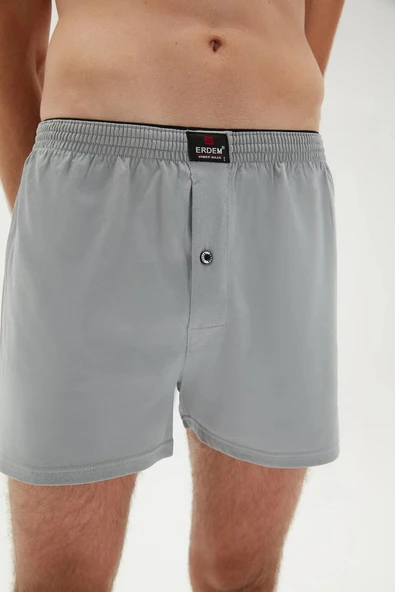 Erdem Erkek Penye Düz Renk Boxer 1400 - 6 Adet  XL Gri ürün görseli 1