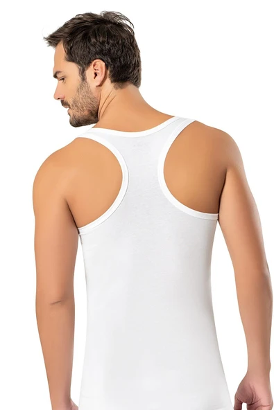 6'Lı ERDEM 1121 ERKEK LİKRALI SPORCU ATLET  Beyaz XL ürün görseli 1