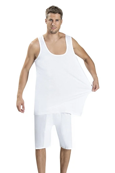 Jiber Erkek Büyük Beden Askılı Atlet 180 - 6 Adet  Beyaz 5XL ürün görseli 1