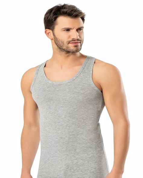 3'Lü ERDEM 1121 ERKEK LİKRALI SPORCU ATLET  XL Gri ürün görseli 1