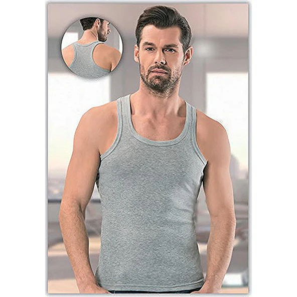 Anıt 1106 Erkek Ribana Spor Atlet Renkli 3'Lü  XL Gri ürün görseli 1